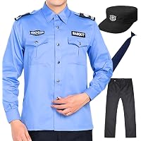 Amazon.co.jp: 警察官 コスチューム、ネイビーブルー制服一式、警察
